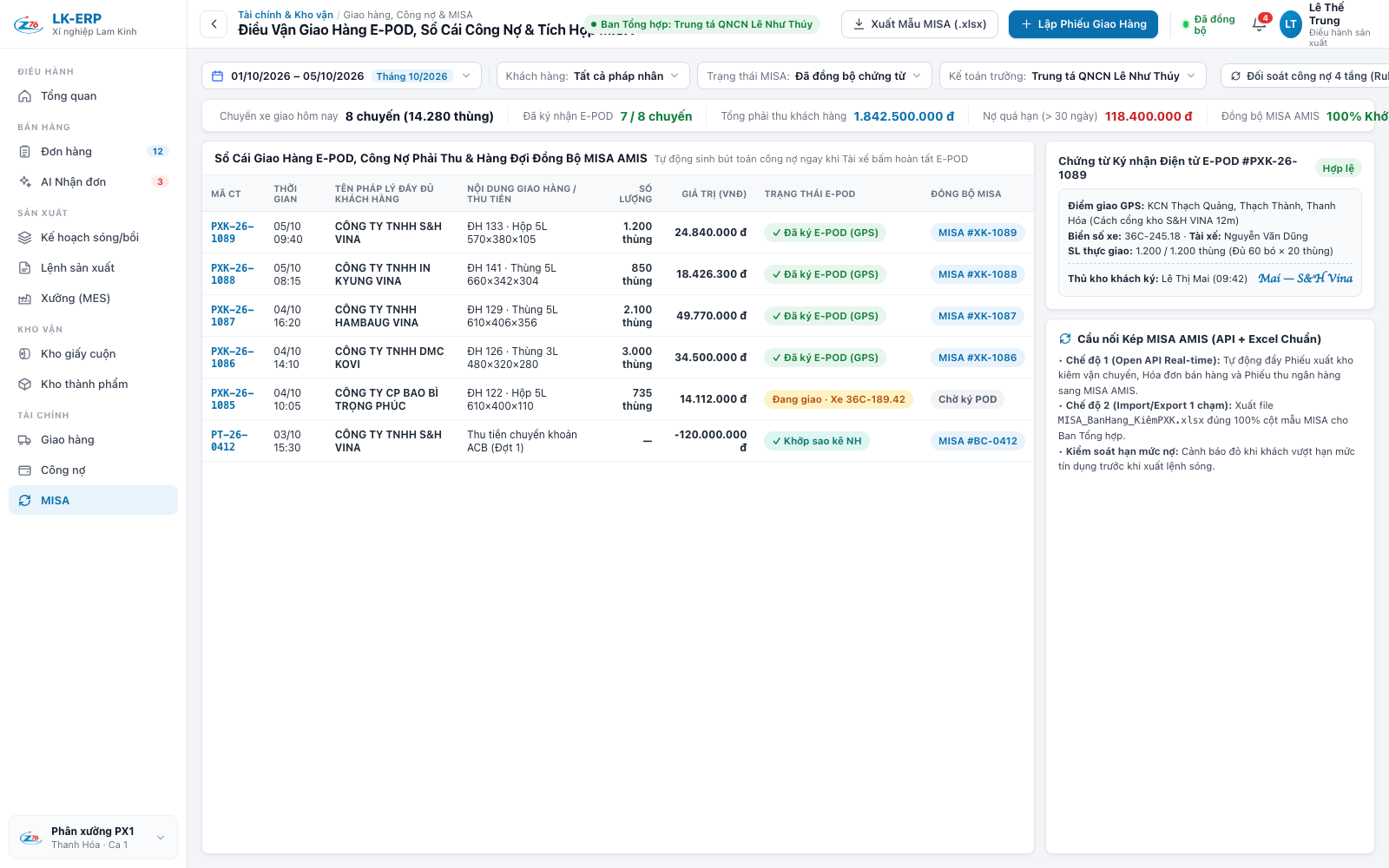 Giao Hàng & Đồng Bộ MISA